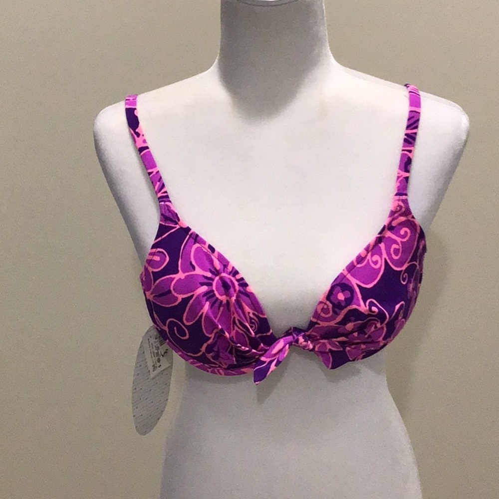 Floral Purple and Pink Bra Sunsets separates size L preowned excellent cond.